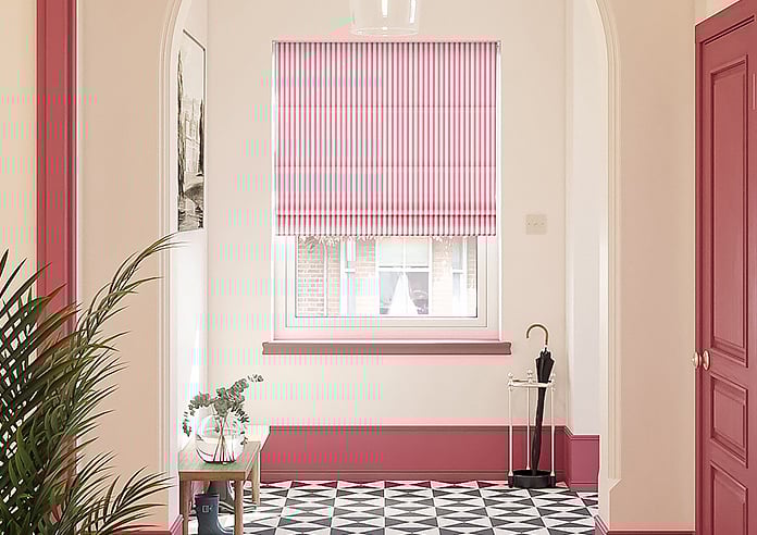 Lace Stripes, Lipstick Pink - Motorised Roman Blind - Image 3